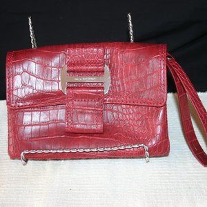 Dana Buchman Faux-Alligator Red Wristlet Purse R-147